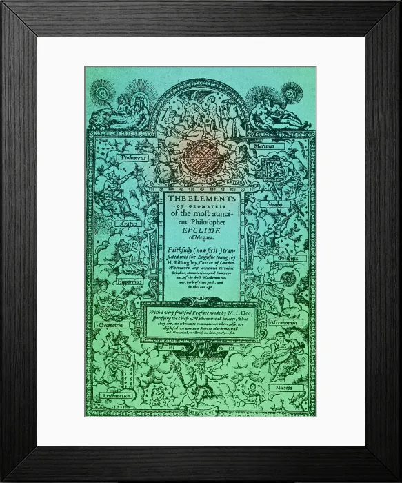 Framed Print : Elements of Geometry, Frontispiece, 16th Century