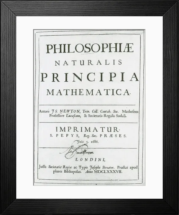 Framed Print : Newton's 'Principia', Title Page