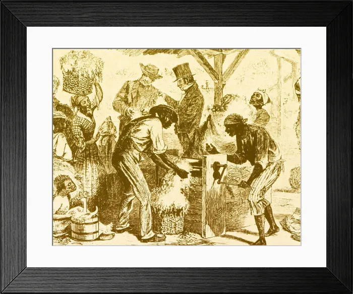 Framed Print : Eli Whitney, Cotton Gin, 1869 Framed Print : Eli Whitney, Cotton Gin, 1869