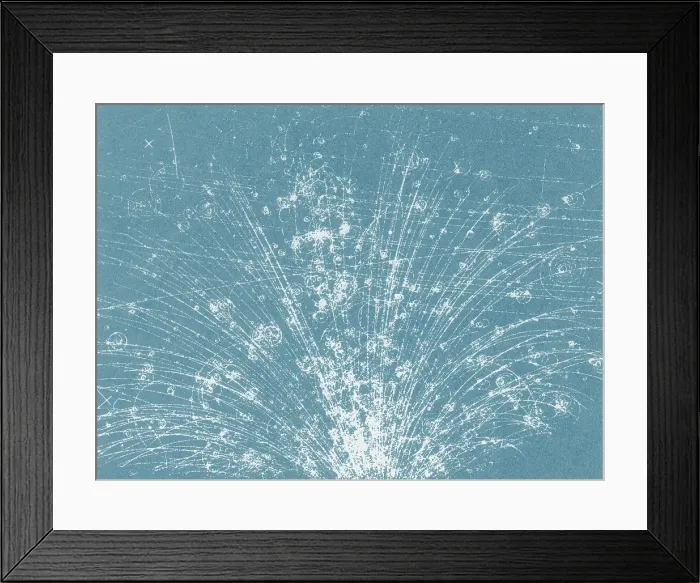 Framed Print : Cosmic Ray Tracks, Bubble Chamber Event