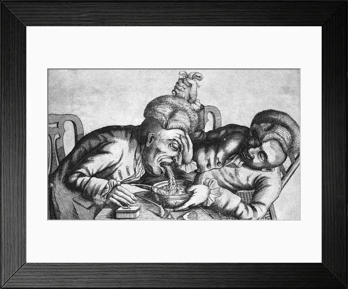 Framed Print : Caricature of Two Alcoholics, 1773 Framed Print : Caricature of Two Alcoholics, 1773