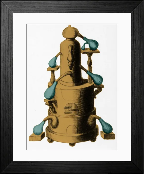 Framed Print : Distillation, Alembic, 18th Century Framed Print : Distillation, Alembic, 18th Century