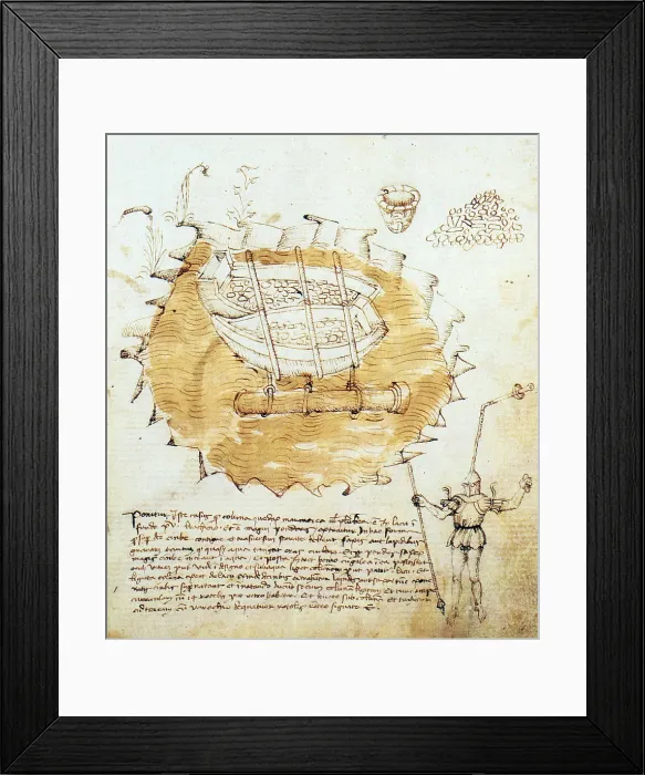 Framed Print : Taccola Invention for Raising Sunken Column Framed Print : Taccola Invention for Raising Sunken Column