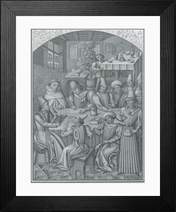 Framed Print : Medieval Accountants, 1466