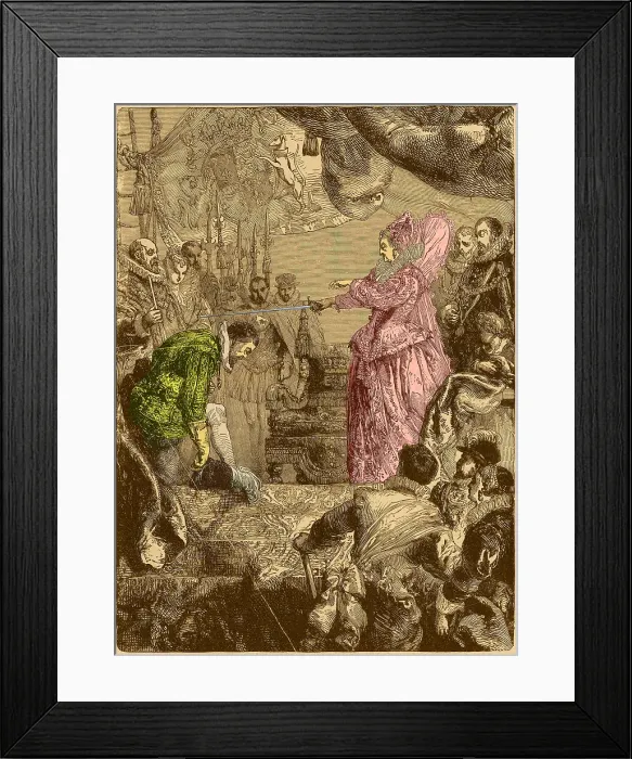 Framed Print : Queen Elizabeth Knights Francis Drake, 1581