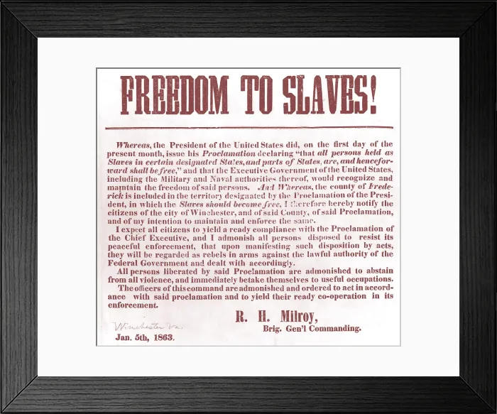 Framed Print : Freedom to Slaves Framed Print : Freedom to Slaves