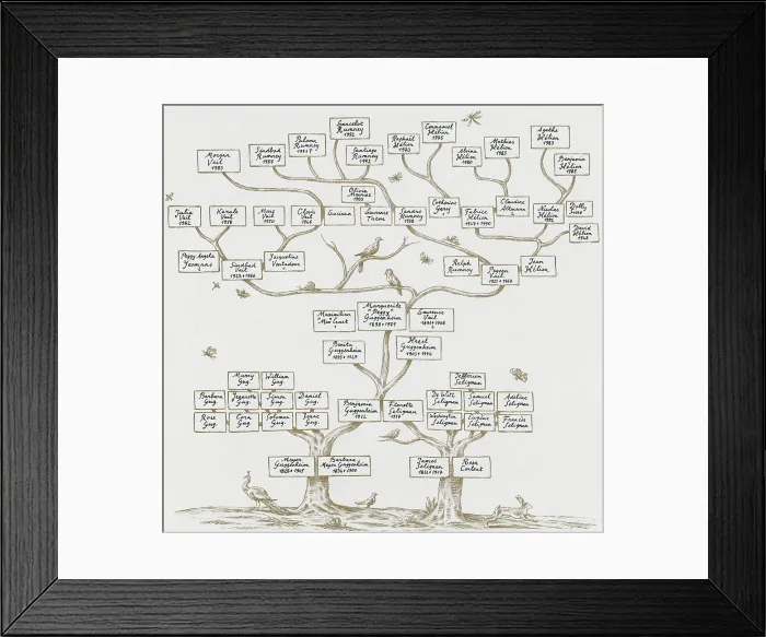 Framed Print : Guggenheim Family Tree Framed Print : Guggenheim Family Tree