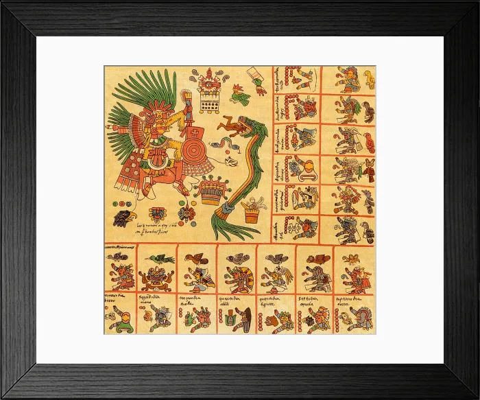 Framed Print : Aztec Calendar, Codex Borbonicus, 15th Century Framed Print : Aztec Calendar, Codex Borbonicus, 15th Century