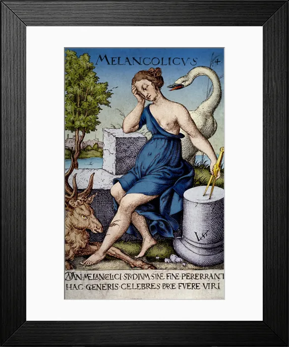 Framed Print : Hippocratic Medicine, Four Humors, Melancholic