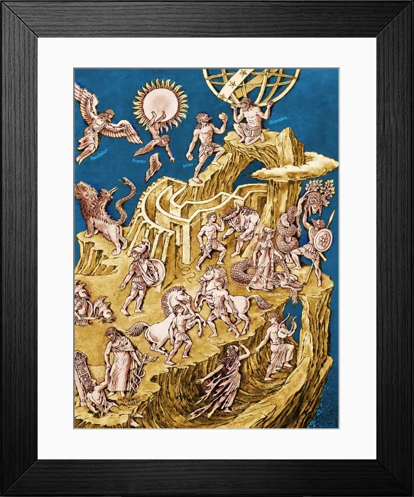 Framed Print : Greek Mythological Characters