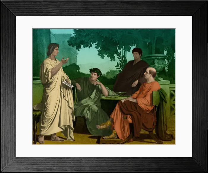 Framed Print : Maecenas with Virgil, Horace and Varius Framed Print : Maecenas with Virgil, Horace and Varius