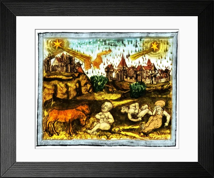 Framed Print : Halley's Comet, 1456