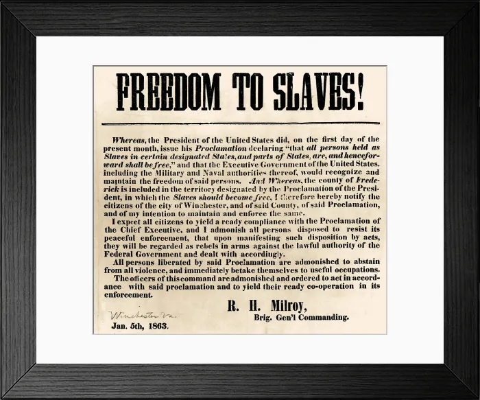 Framed Print : Freedom to Slaves Framed Print : Freedom to Slaves