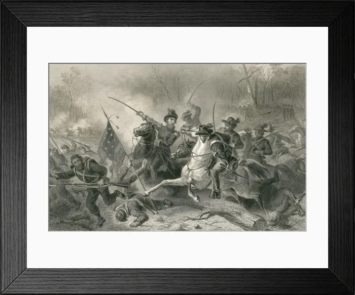 Framed Print : Battle of Shiloh, Charge of General Grant, 1862 Framed Print : Battle of Shiloh, Charge of General Grant, 1862