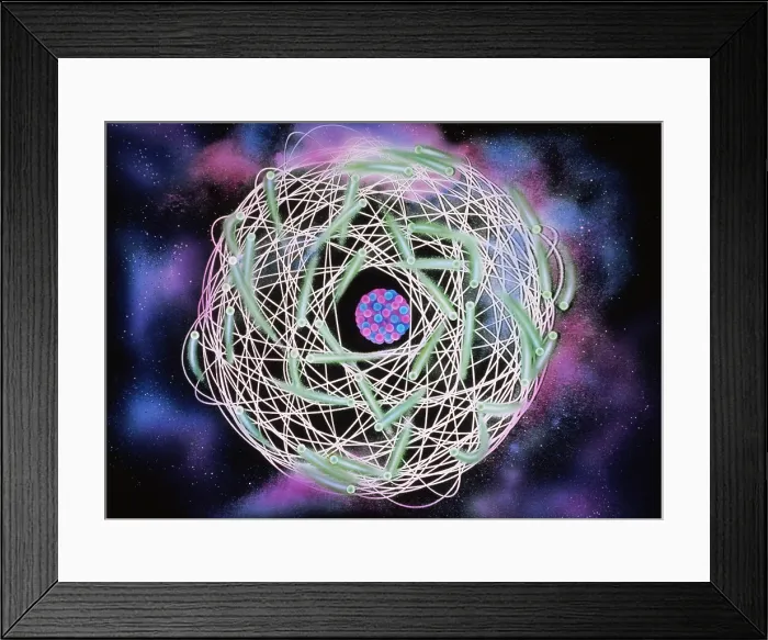 Framed Print : Electrons orbiting atom Framed Print : Electrons orbiting atom