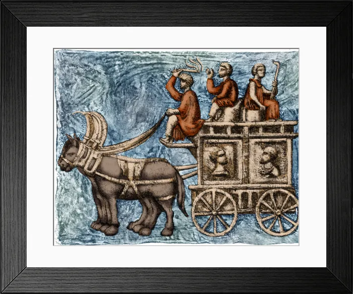 Framed Print : Roman Four-Wheeled Traveling Wagon Framed Print : Roman Four-Wheeled Traveling Wagon