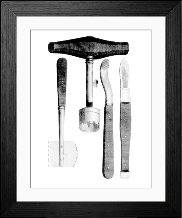 Framed Print : Trephination Instruments, 1813 Framed Print : Trephination Instruments, 1813