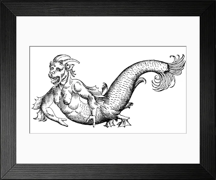 Framed Print : Gessner, Sea-Devil, Legendary Creature