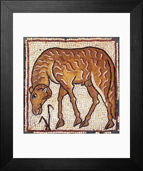 Framed Print : Ram, Byzantine Mosaic, 6th Century Framed Print : Ram, Byzantine Mosaic, 6th Century