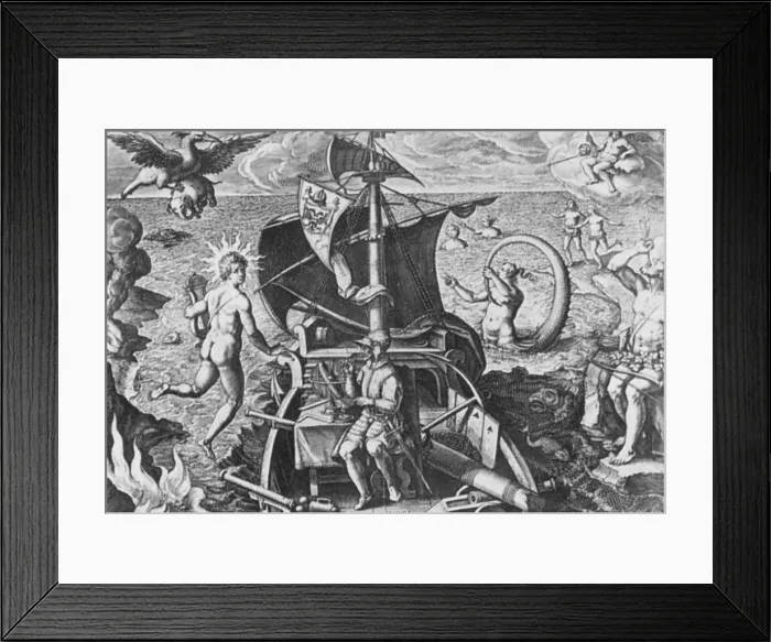 Framed Print : Magellan Setting Out to Sea, 1519