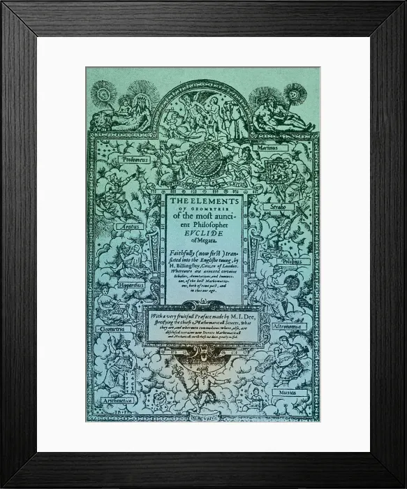 Framed Print : Elements of Geometry, Frontispiece, 16th Century
