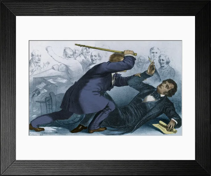 Framed Print : Charles Sumner Attacked by Andrew Butler Framed Print : Charles Sumner Attacked by Andrew Butler