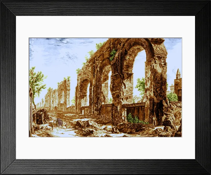 Framed Print : Ruins of Roman Aqueduct, 18th Century Framed Print : Ruins of Roman Aqueduct, 18th Century