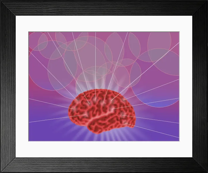 Framed Print : Conceptual Brain, Illustration Framed Print : Conceptual Brain, Illustration