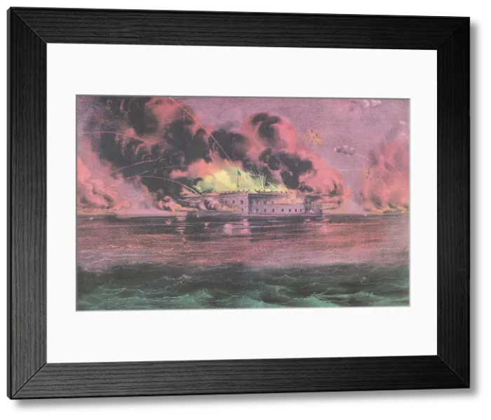 Framed Print : Bombardment of Fort Sumter, Charleston, 1861
