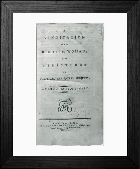Framed Print : A Vindication of the Rights of Woman, 1792 Framed Print : A Vindication of the Rights of Woman, 1792