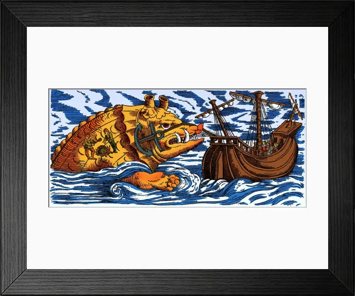 Framed Print : Aspidochelone, Legendary Sea Monster Framed Print : Aspidochelone, Legendary Sea Monster