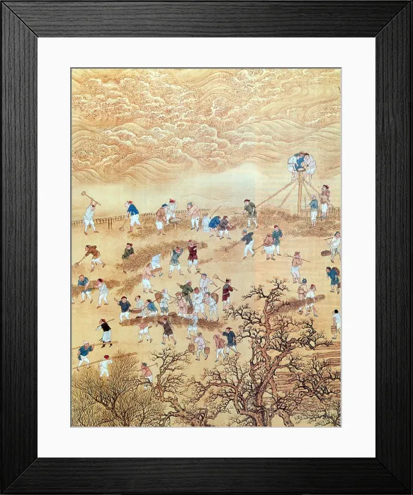 Framed Print : Yellow River Flood Control, 17th century
