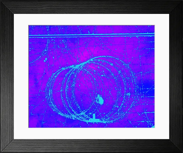 Framed Print : Cloud Chamber Event, Electron and Positron Framed Print : Cloud Chamber Event, Electron and Positron