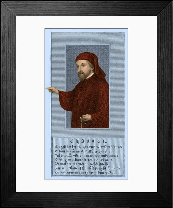 Framed Print : Geoffrey Chaucer, Father of English Literature Framed Print : Geoffrey Chaucer, Father of English Literature