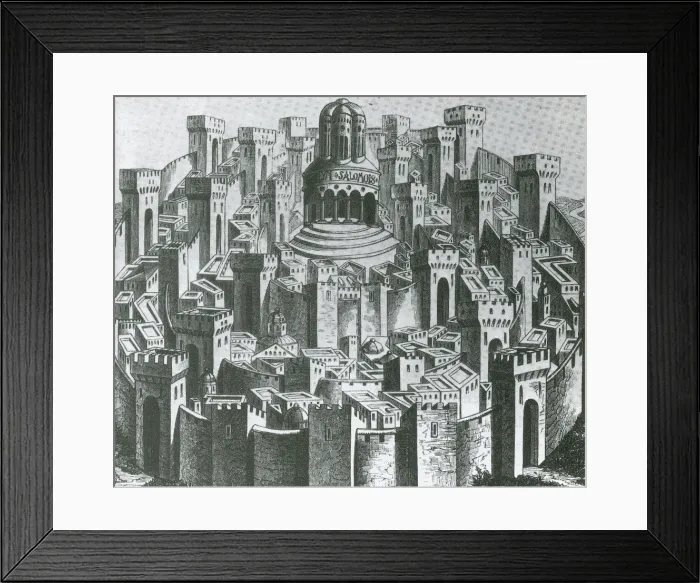 Framed Print : 15th century woodcut of Jerusalem Framed Print : 15th century woodcut of Jerusalem