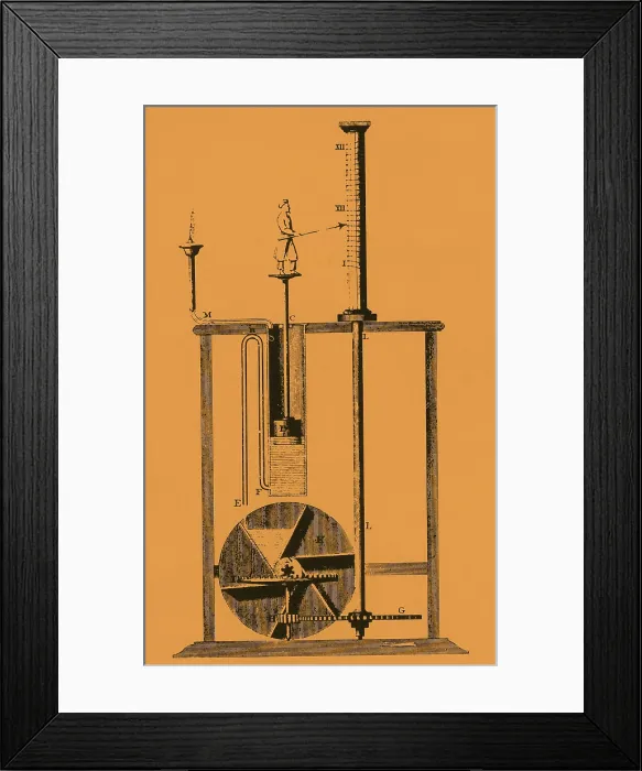 Framed Print : Water Clock Diagram Framed Print : Water Clock Diagram