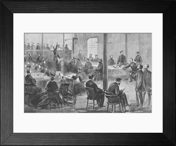 Framed Print : Trial of Lincoln Assassins, 1865 Framed Print : Trial of Lincoln Assassins, 1865