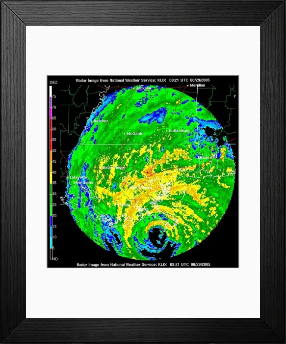 Framed Print : Hurricane Katrina, WFO Radar, 2005 Framed Print : Hurricane Katrina, WFO Radar, 2005