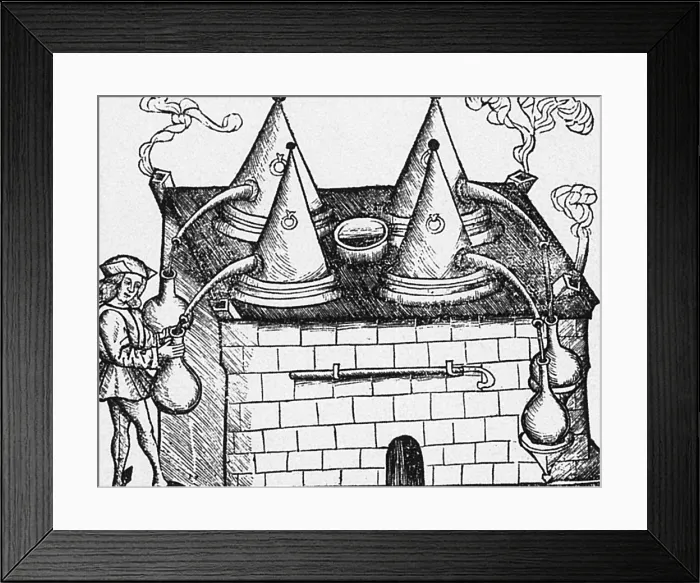 Framed Print : Distillation Furnace, 16th Century Framed Print : Distillation Furnace, 16th Century