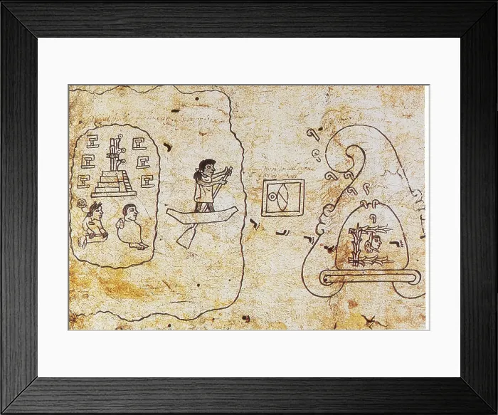 Framed Print : Aztec Journey from Aztlan, Codex Boturini, 16th Century Framed Print : Aztec Journey from Aztlan, Codex Boturini, 16th Century