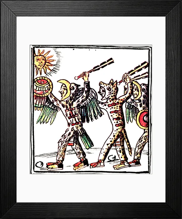 Framed Print : Aztec Warriors, Codex Florentine, 16th Century Framed Print : Aztec Warriors, Codex Florentine, 16th Century