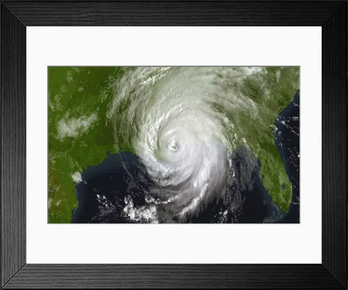 Framed Print : Satellite Image of Hurricane Katrina, Category 5 Storm