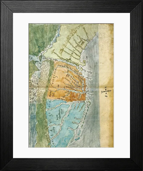 Framed Print : New England to Virginia, 1651 Framed Print : New England to Virginia, 1651