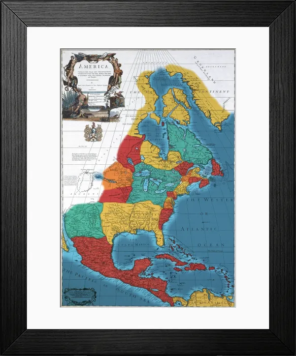 Framed Print : North American Map, 1710 Framed Print : North American Map, 1710