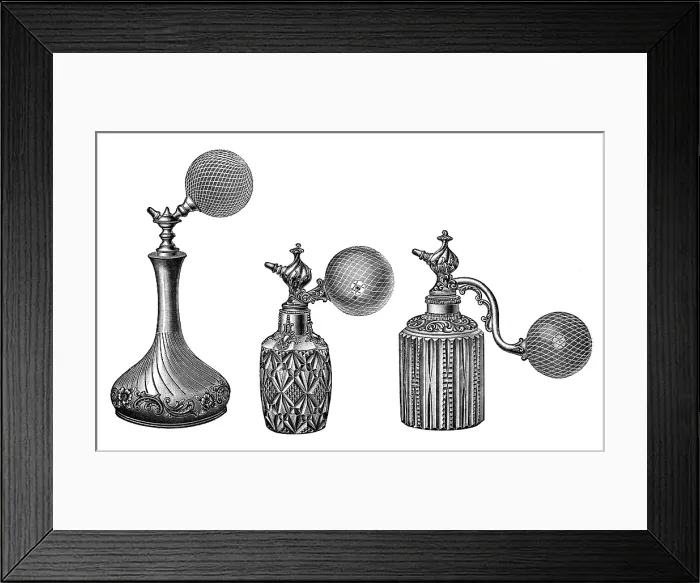 Framed Print : Perfume Atomizers, Early 20th Century Framed Print : Perfume Atomizers, Early 20th Century