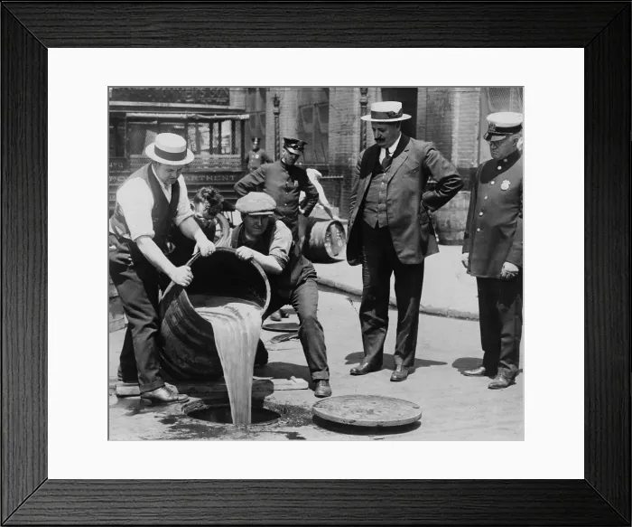 Framed Print : NYC, Prohibition Agents Dump Liquor Into Sewer Framed Print : NYC, Prohibition Agents Dump Liquor Into Sewer