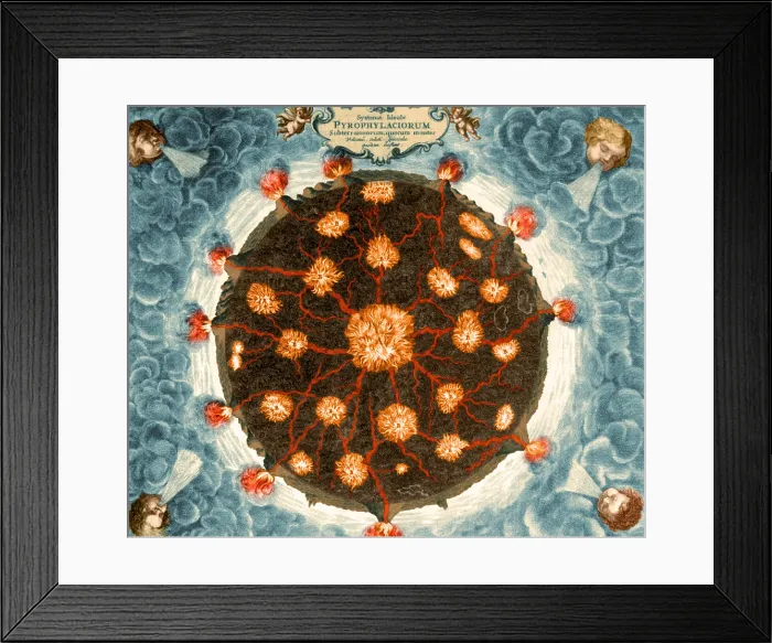 Framed Print : Athanasius Kircher, Volcanoes, 1664 Framed Print : Athanasius Kircher, Volcanoes, 1664