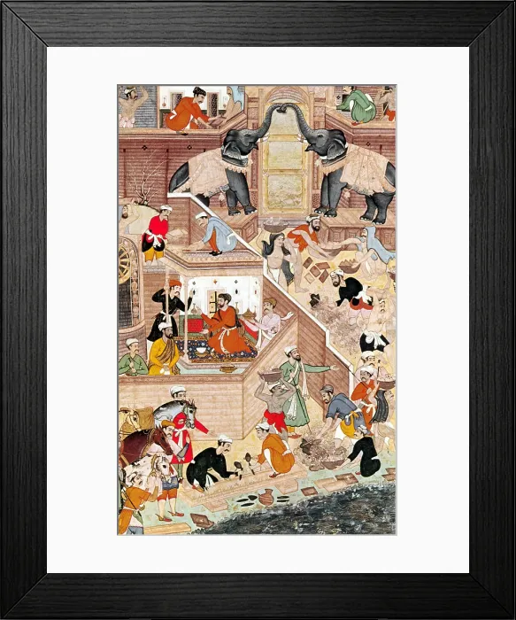 Framed Print : Fatehpur Sikri Construction, 16th Century Framed Print : Fatehpur Sikri Construction, 16th Century