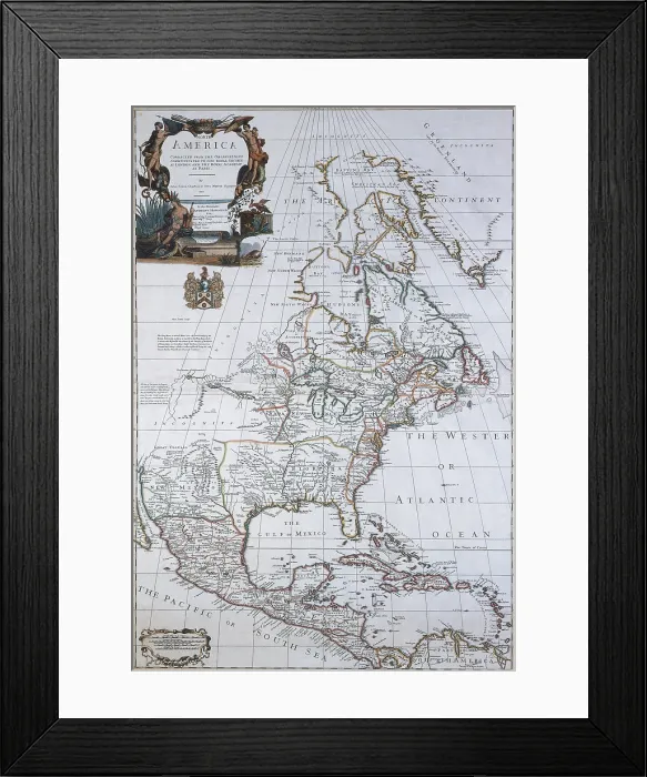Framed Print : North American Map, 1710 Framed Print : North American Map, 1710