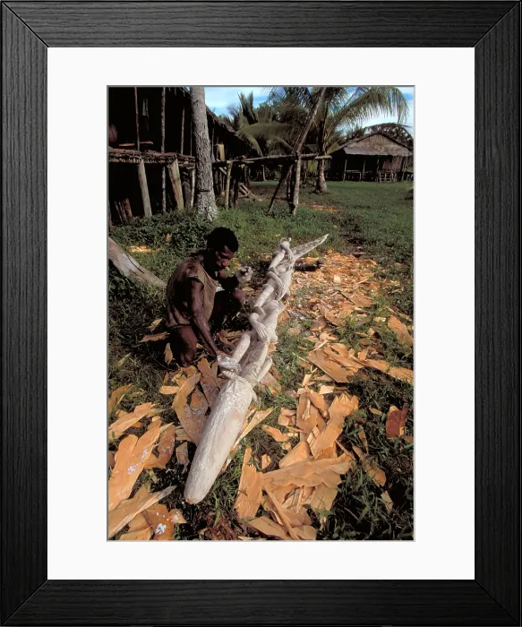 Framed Print : Asmat Woodcarver